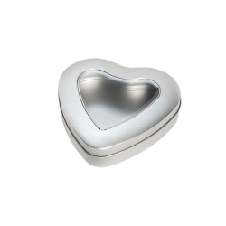 Heart-shaped tin with window